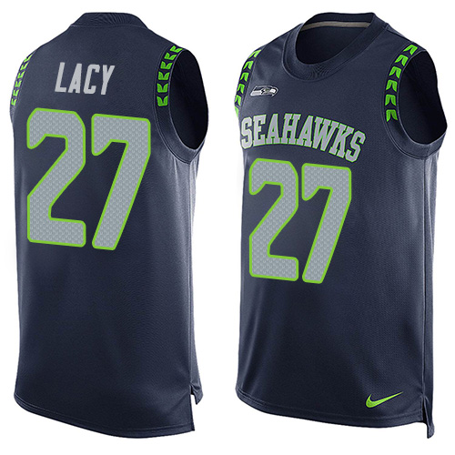 Nike Seahawks #27 Eddie Lacy Steel Blue Team Color Men's Stitched NFL Limited Tank Top Jersey